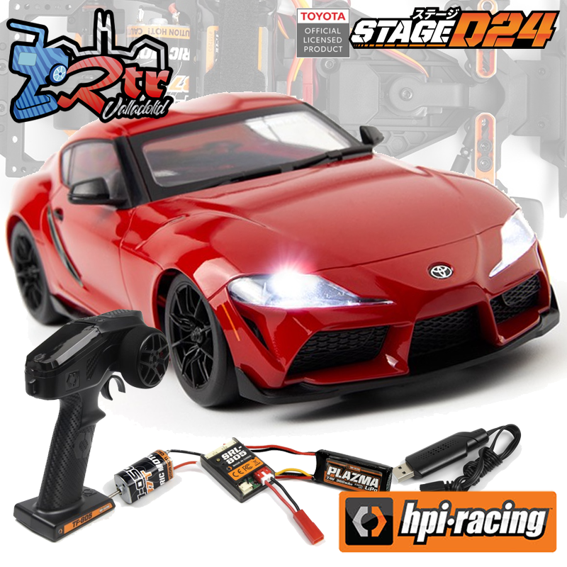 HPI Racing Stage-D24 1/24 2024 Toyota GR Supra Rojo 2wd RTR Escobillas
