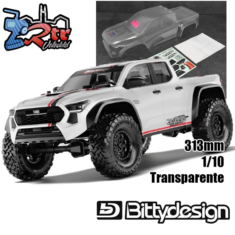 Carrocería 1/10 T400 313mm Transparente Rock Crawler Precortado Bittydesign