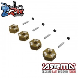 ARRMA 12mm Wheel Hex Set  Metal  Gold (4pcs)