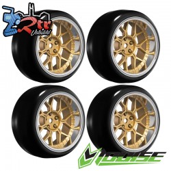 Ruedas con llanta 14 radios Drift outset ajustable 1/10 12mm 4 Unidades