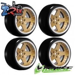 Ruedas con llanta 5 radios Drift outset ajustable 1/10 12mm 4 Unidades