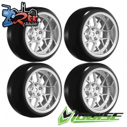 Ruedas con llanta 14 radios Drift outset ajustable 1/10 12mm 4 Unidades Plata