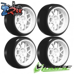 Ruedas con llanta 14 radios Drift outset ajustable 1/10 12mm 4 Unidades Blanco