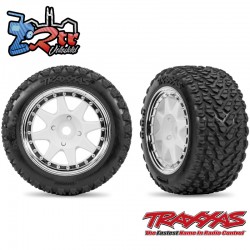 Ruedas delanteras Mini Rally blancos con neumáticos de rally blandos 12 mm Traxxas TRA10872-WHTC