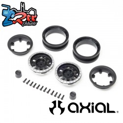 Axial 1.9" KMC Mesa Beadlock Wheels  Black & Silver (2)