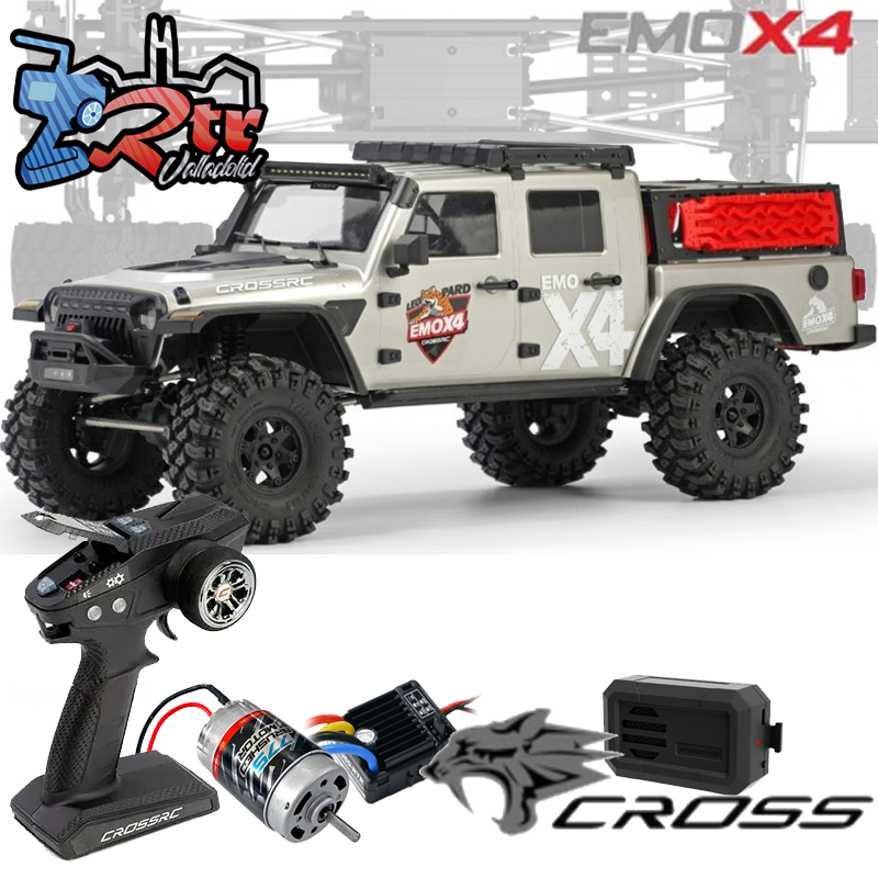 Cross RC EMOX4 1/8 ARTR Crawling versión Escobillas RTR Gris
