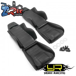 Asientos de plástico duro (2 unidades) para crawler 1/10, color negro Yeahracing