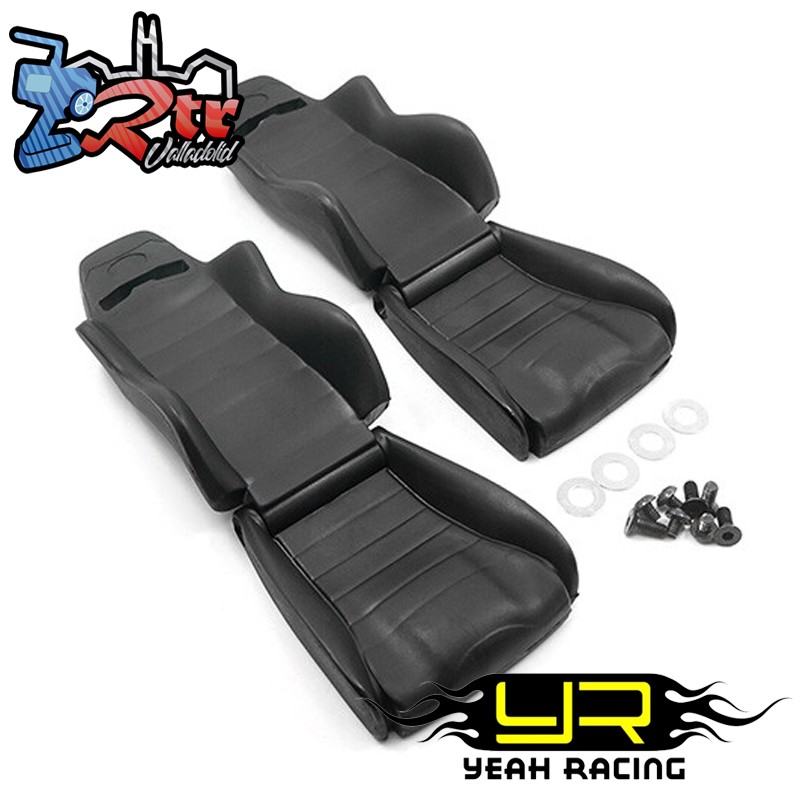 Asientos de plástico duro (2 unidades) para crawler 1/10, color negro Yeahracing