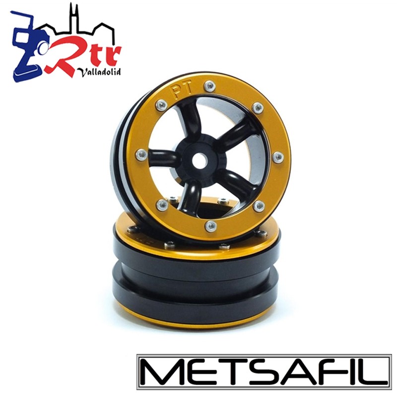 Llantas 1.9 beadlock Metsafil PT-Safari Negro/Oro (2 Unidades)