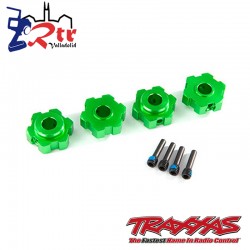 Cubos hexagonales aluminio Verdes pasadores de tornillo de 4x13 mm TRA8956G