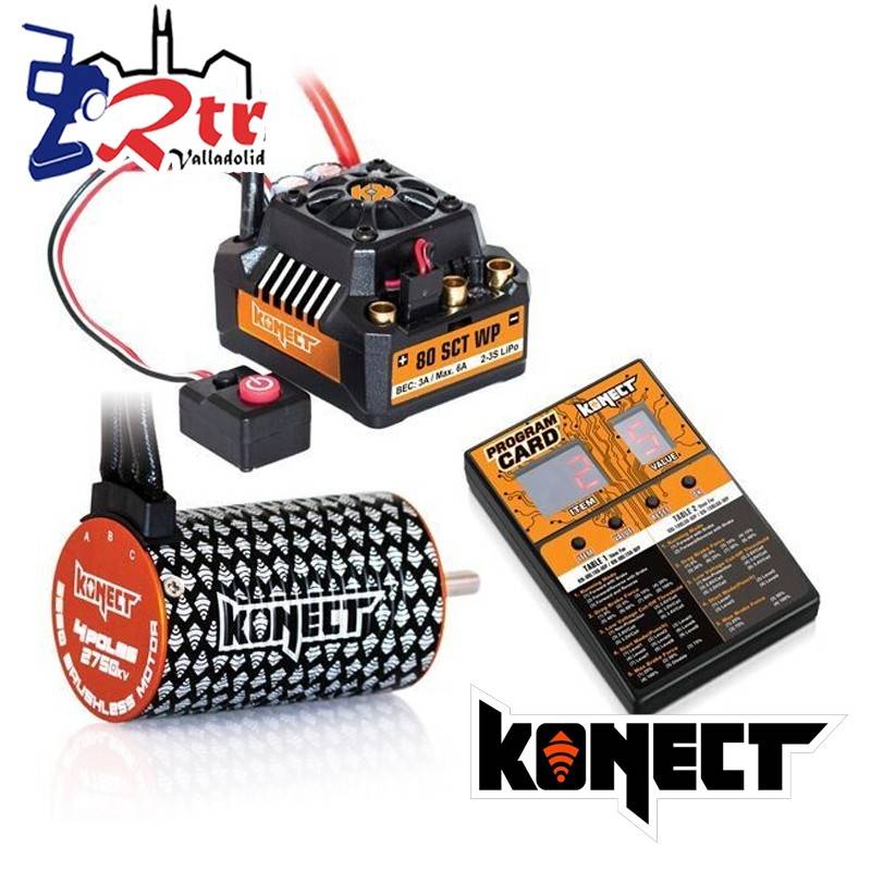 Brushless Waterproft 1/10 80A Motor 3660SL/2750Kv + Tarjeta Programadora Combo