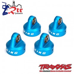 Tapones de choque, aluminio anodizado azul, King® Shocks 4 Und Traxxas TRA8457