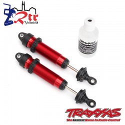 Amortiguadores GTR 134mm aluminio Rojo roscado Traxxas TRA8450R