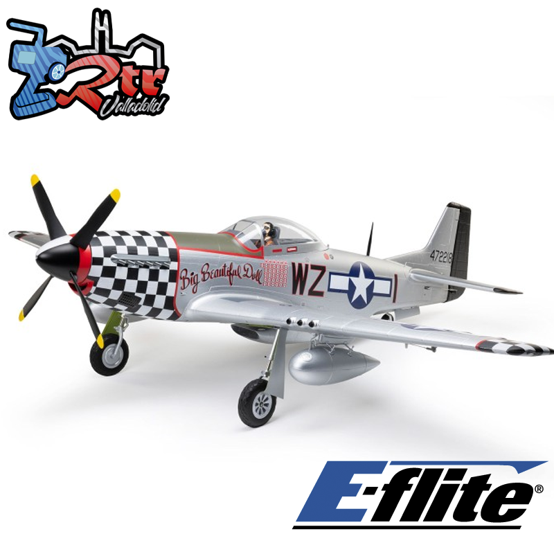 Avión E-flite P-51D Mustang "Big Beautiful Doll" 1.5m BNF Basic with AS3X+ and SAFE Select