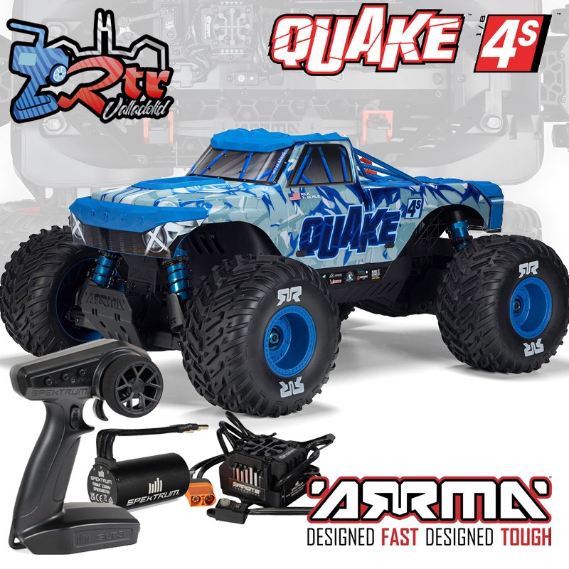 Arrma Quake 1/8 4S DSC 4X4 RTR Brushless Monster Truck ARRMA 1/8 QUAKE 4S DSC 4X4 RTR Brushless Monster Truck Azul