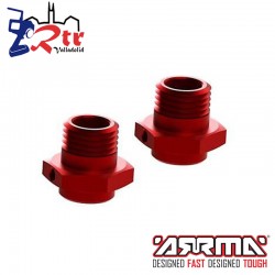 Hexágonos de rueda 17mm Aluminio Rojo 13.6mm Arrma AR310484