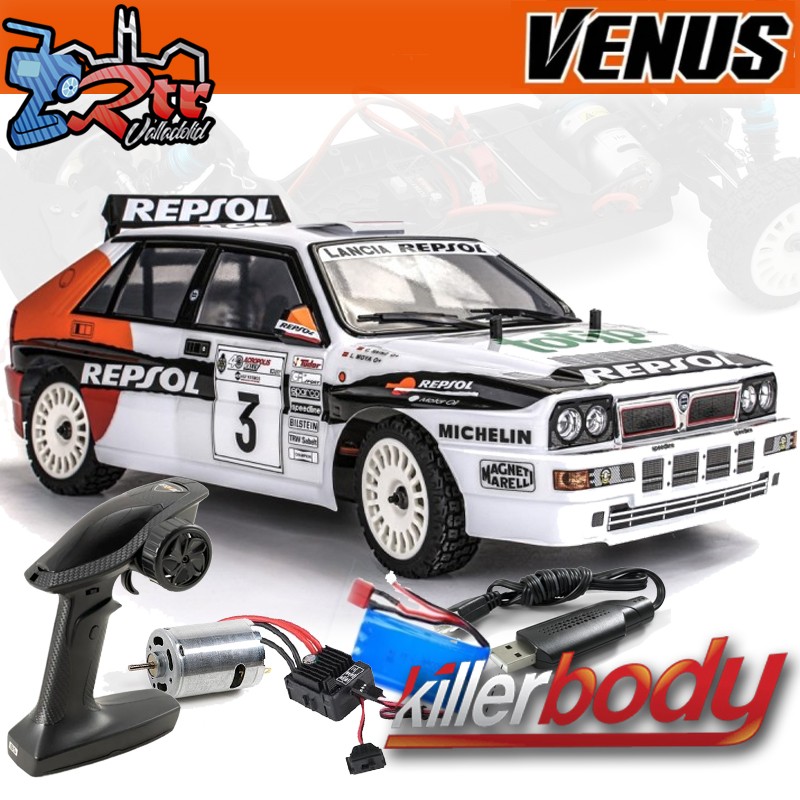 Rally Car Killerbody VENUS Lancia Delta Rally 2WD 1/10 Escobillas