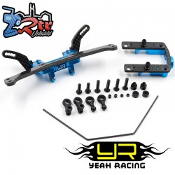 Caja de diferencial Tamiya TT02 SR/SRX trasero abierto de aluminio con conjunto de barra estabilizadora