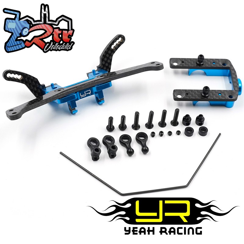 Caja de diferencial Tamiya TT02 SR/SRX trasero abierto de aluminio con conjunto de barra estabilizadora