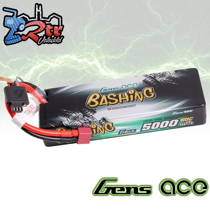 Batería Gens Ace Lipo 5000mAh 7.4V 60C 2S1P Conector T-Deam Bashing