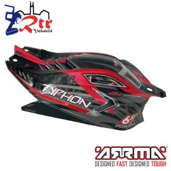 Carrocería ARRMA Typhon Rojo/Negro  Decalada y Pintada ARA406120