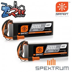 Combo Spektrum SMART LiPo 5000mAh 50C 14.8V 4S x 2 Caja Dura IC5