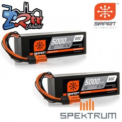 Combo Spektrum SMART LiPo 5000mAh 50C 11.1V 3S x 2 Caja Dura IC5