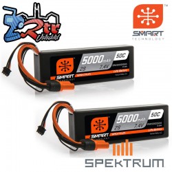 Combo Spektrum SMART LiPo 5000mAh 50C 7.4V 2S x 2 Caja Dura IC5