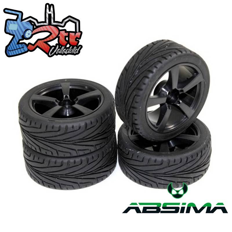 Ruedas de Carretera Absima 5 Spokes negras 12 mm 1/10