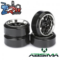Ruedas de Drift Absima Comb/Profile C Negro Cromo 12 mm 1/10