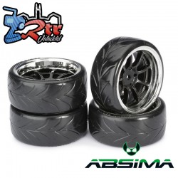 Ruedas de Drift Absima 9 Spoke / Profile A Negro Cromo 12 mm 1/10