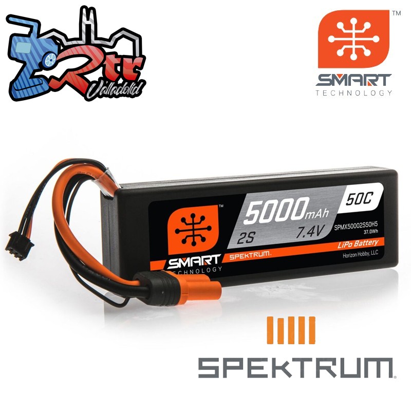 Spektrum SMART LiPo 5000mAh 7.4V 2S 50C Caja Dura IC5