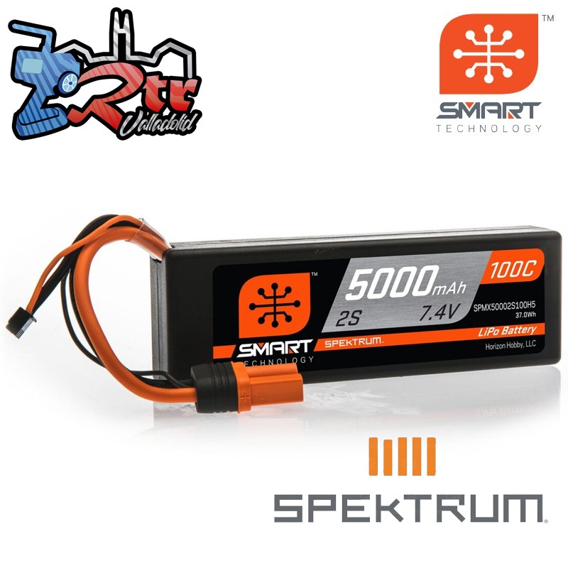 Spektrum SMART LiPo 5000mAh 7.4V 2S 100C Caja Dura IC3