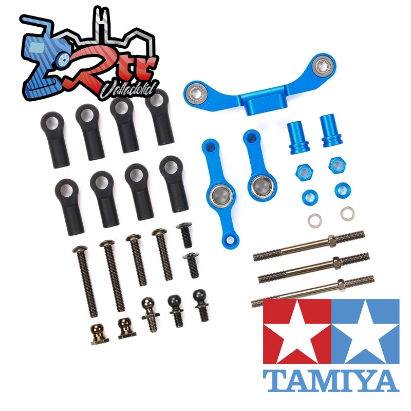 Juego de dirección de tirantes largos de aluminio azul Tamiya TT-02S 54965