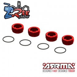 Tuerca de buje delantero de aluminio rojo Juntas Tonica Arrma ARA320467