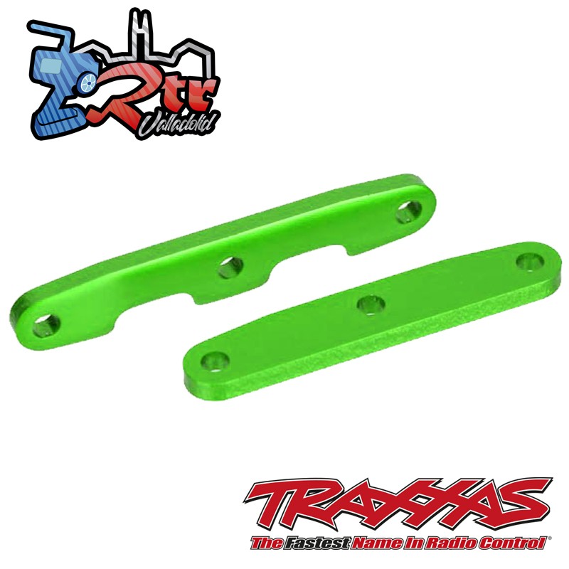 Barras de unión de mamparo, delanteras y traseras, aluminio Verde Traxxas TRA6823G