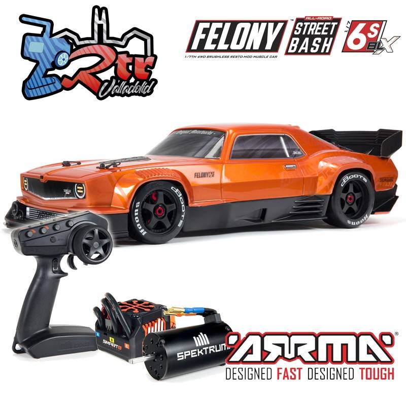 Arrma Felony 1/7 Todos los caminos Muscle Car Brushless BLX 6s RTR Anaranjado