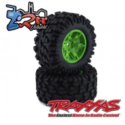 Ruedas TRAXXAS X-Maxx pegadas Ensambladas Verde TRA7772G