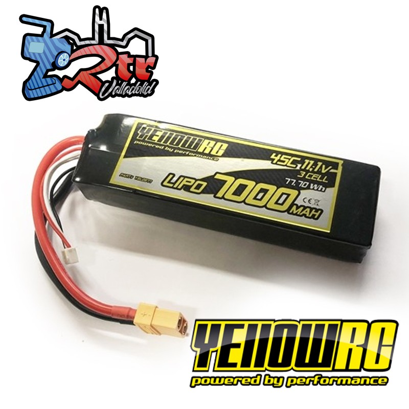 Yellow RC LiPo 7000mAh 11.1V 3S 45/90C XT90 Plug