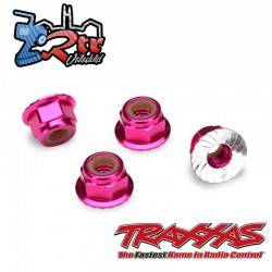 Tuercas de seguridad 4mm Aluminio Rosa Traxxas TRA1747P