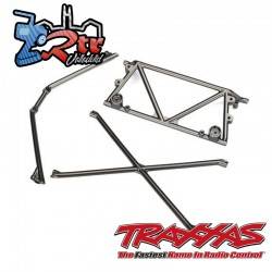 Chasis de tubo, soporte central / parte superior de la jaula / soporte de la caja trasera cromados Traxxas UDR TRA8433X