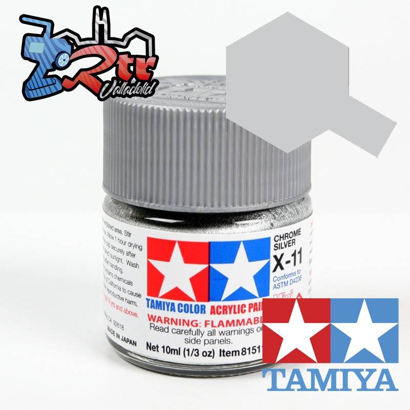 X-11 Pintura Acrílica Cromo Plateado brillante brillante 10Ml Tamiya