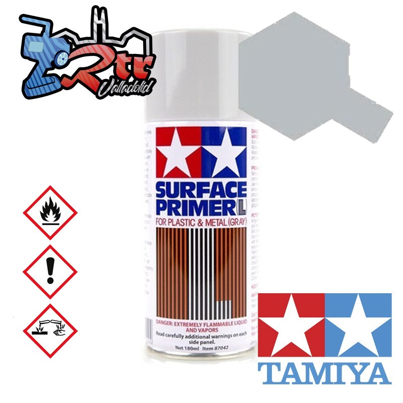 Spray Imprimación de superficie Gris L  Plásticos o Metal Tamiya