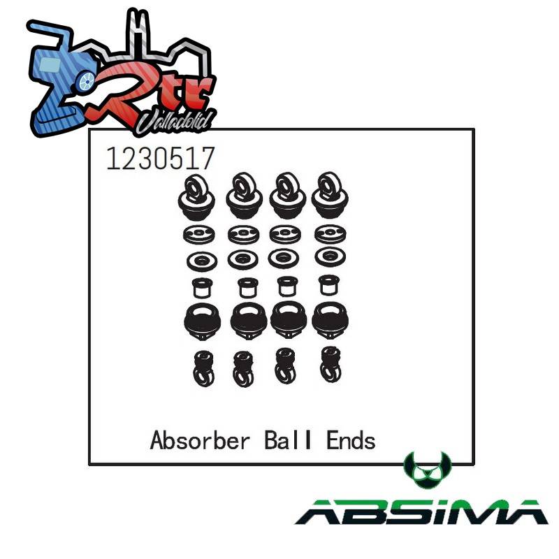 Extremos de bola de amortiguador Absima 1230517