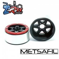 Llantas Metsafil 1.9 beadlock PT-Sixstar Negro/Rojo (2 Unidades)