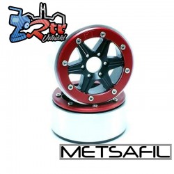 Llantas Metsafil 1.9 beadlock PT-Sixstar Negro/Rojo (2 Unidades)
