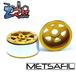 Llantas Metsafil 1.9 beadlock PT-Sixstar Oro/Oro (2 Unidades)