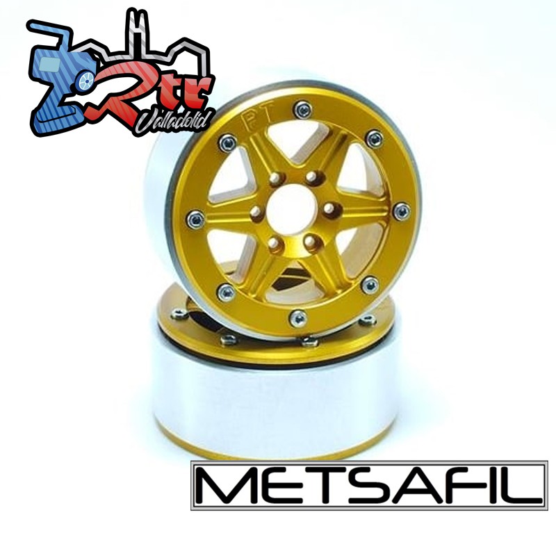 Llantas Metsafil 1.9 beadlock PT-Sixstar Oro/Oro (2 Unidades)