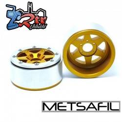 Llantas Metsafil 1.9 beadlock PT-Sixstar Oro/Plata (2 Unidades)