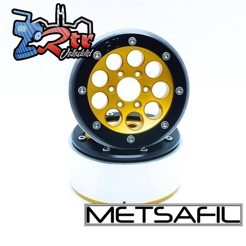 Llantas Metsafil 1.9 beadlock PT-Gum Oro/Negro (2 Unidades)
